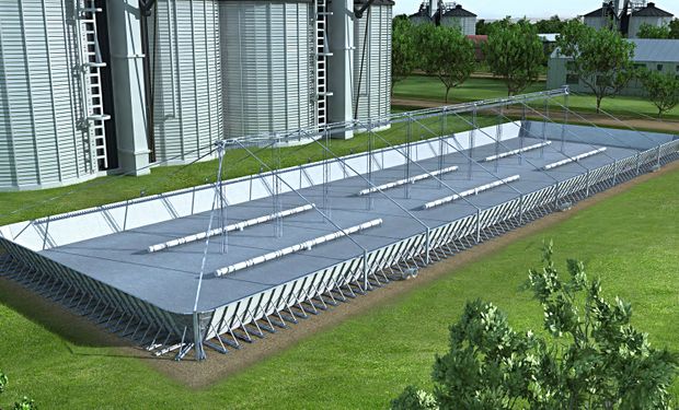 Silo-bunker pode ser solução para armazenagem de grãos no Brasil, como já ocorre em outros países. (foto- Sansuy)