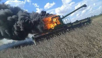 Alerta por alto nivel de riesgo de incendio en cosechadoras y cultivos