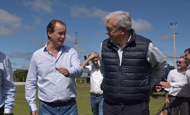 Gobernador de Entre Ríos, Gustavo Bordet, y el ministro de Agricultura, Ganadería y Pesca, Julián Domínguez.