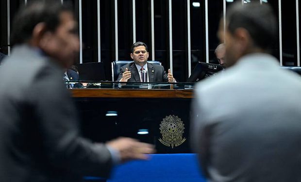 A votação no Senado foi conduzida por Davi Alcolumbre (União Brasil-AP), presidente da Casa..(Foto: Andressa Anholete/Agência Senado)
