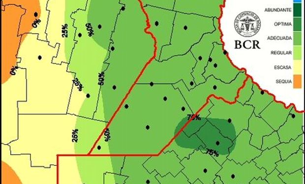 Mapa de reserva de agua para pradera al 3/9/15.