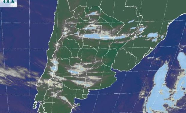 Aire templado y húmedo sobre la región pampeana