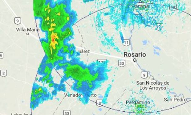 Situación a las 16 Hs. Radar de INTA