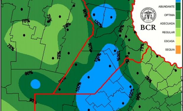 Cultivos en alerta roja por la sobrecarga de agua. Fuente: BCR