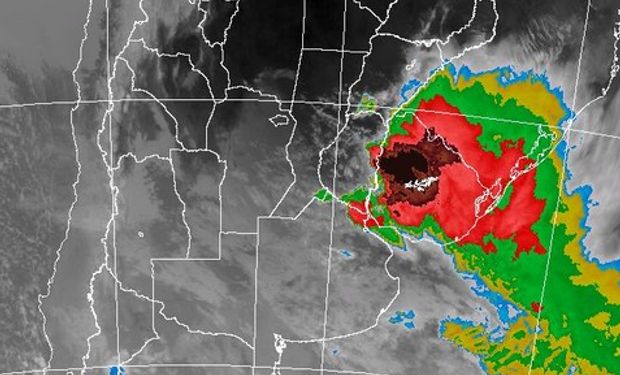 Imagen Satelital del SMN. Topes Nubosos Sector Centro