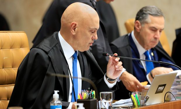 Alexandre de Moraes bateu boca com André Mendonça durante o julgamento (Foto: Carlos Moura/SCO/STF)