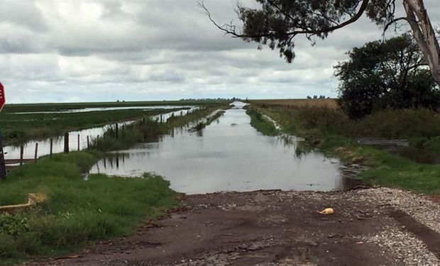 Caminos anegados en el sur cordobés.Foto:Inta Marcos Juárez.