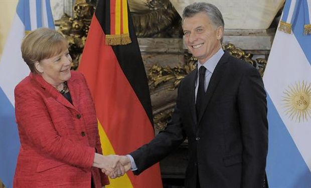 La canciller alemana, Angela Markel, y el presidente Mauricio Macri, hoy, en Casa Rosada.