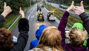 Imágenes de la masiva protesta de productores en Holanda por las acusaciones contra el sector