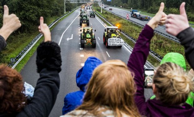 Protesta de productores en Holanda.