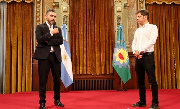 Director de ARBA, Cristian Girard, junto al gobernador de Buenos Aires, Axel Kicillof.