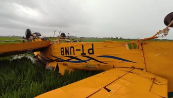 Piloto morre após avião travar em plantação de arroz em MS