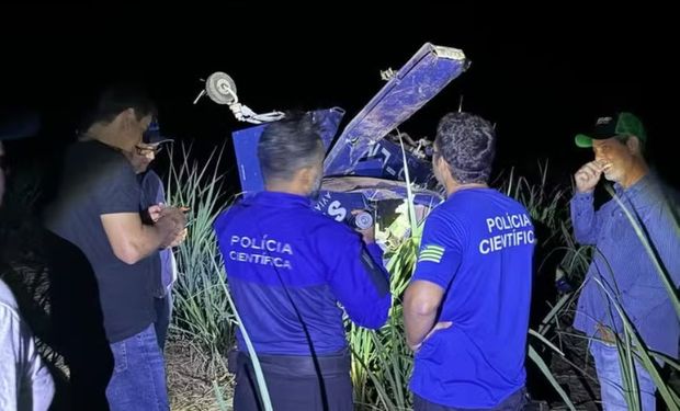 Piloto morre após avião agrícola colidir com torre de transmissão, girar e cair em Goiás