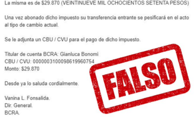 Alerta del Banco Central por una nueva modalidad de estafa virtual