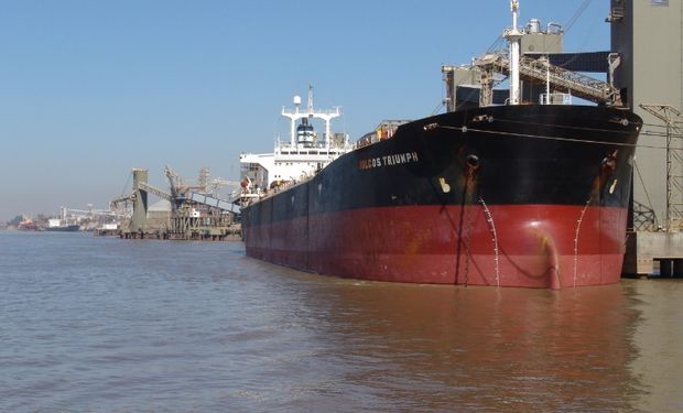 Barco en el puerto de Rosario.