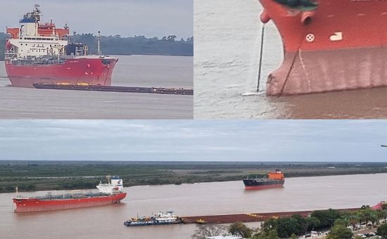 El incidente ocurrió a la altura del kilómetro 421 del río Paraná; no hubo heridos ni derrames y ambas embarcaciones quedaron bajo control de la autoridad jurisdiccional