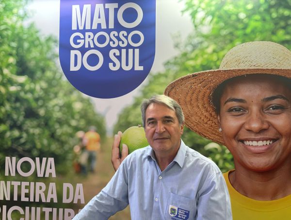 Secretário-executivo Rogério Beretta durante apresentação sobre expansão da citricultura de Mato Grosso do Sul na ExpoCitros.