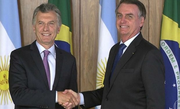 Macri y Bolsonaro reunidos en Brasil.