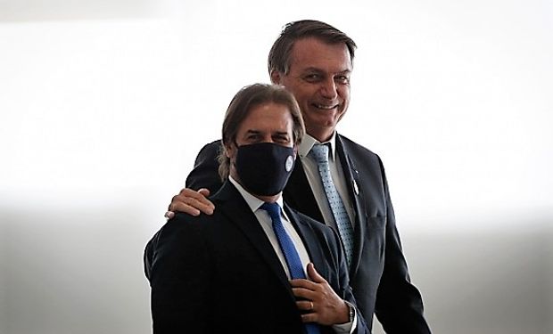 Luis Lacalle Pou y Jair Bolsonaro. Foto: Pablo Jacob (O Globo/GDA)