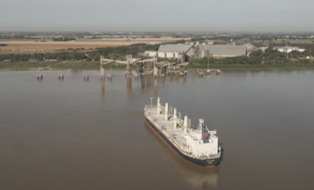 Un barco con 25.000 toneladas de harina de soja quedó varado en el Paraná