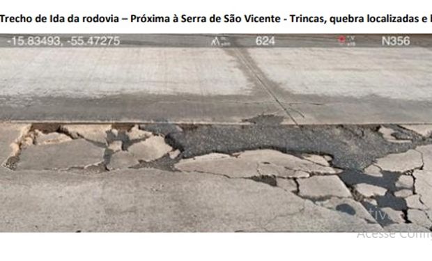 Trecho da rodovia destacado no estudo da Acrimat. (foto - Acrimat)