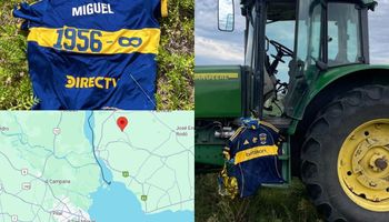 Increíble: apareció en un tractor la camiseta homenaje a Miguel Ángel Russo