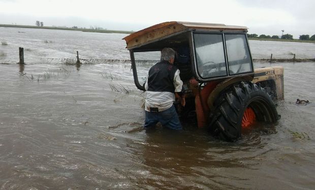 Campo inundado en Máximo Paz, Santa Fe.