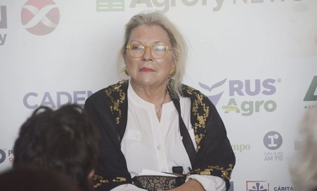 Carrió como candidata en Agroactiva, con el plan "más creativo" para eliminar retenciones