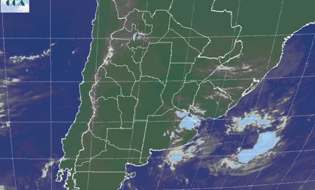 Puede apreciarse algo de nubosidad sobre el noreste de BA.