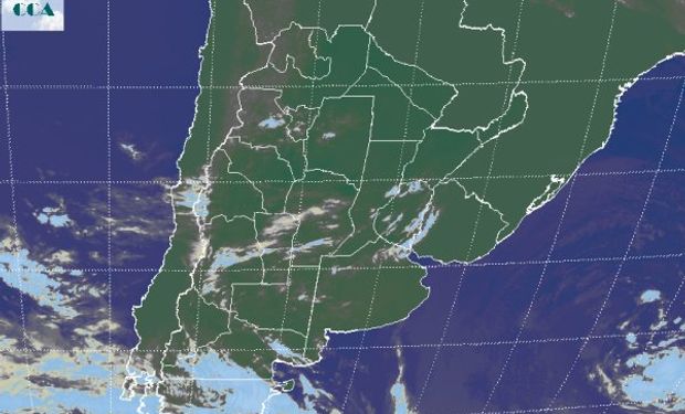 En la imagen satelital, sólo aparecen los rastros del intenso ciclón que dominó el este de BA durante las últimas jornadas.