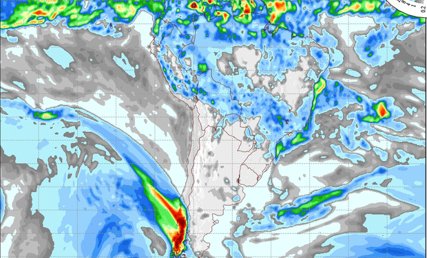 Pronóstico de lluvias para el miércoles.