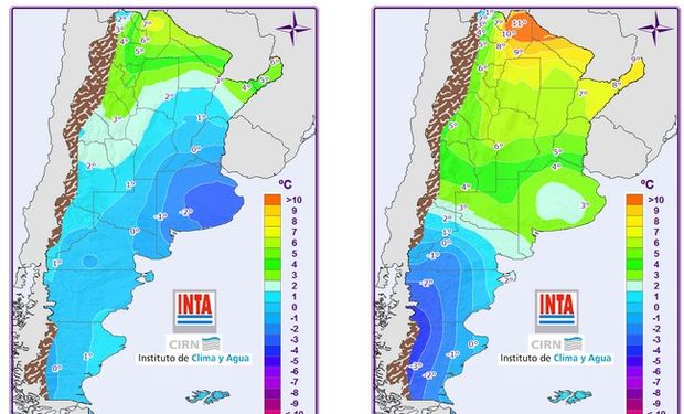 Temperaturas Mínimas pronosticadas.