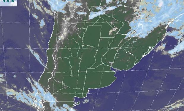 La foto satelital define un panorama donde dominan los cielos despejados.