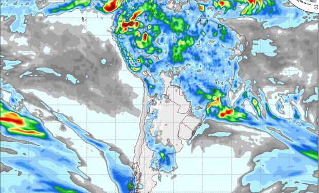 Pronostico de precipitaciones válido para el 23 de enero de 2014.