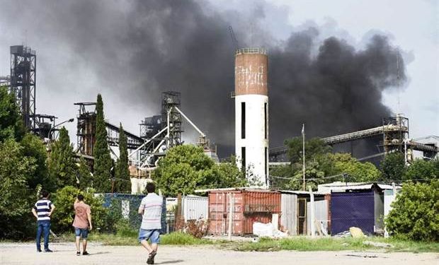 Imagen luego de la explosión de la empresa Cofco, en Timbúes.