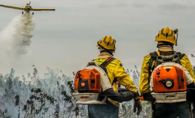 Brigadistas do Prevfogo/Ibama combatem incêndios florestais no Pantanal em 2024. (Foto: Marcelo Camargo/Agência Brasil)