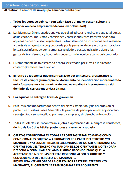 remate de maquinaria