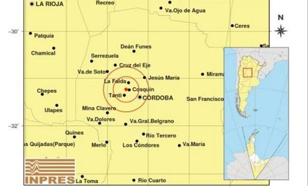 Temblor en Córdoba: se registró un sismo de magnitud 3.1 en Cosquín y en varias localidades cercanas