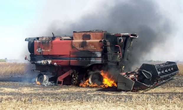 Alertan por riesgo extremo de incendio durante la cosecha en Buenos Aires y La Pampa