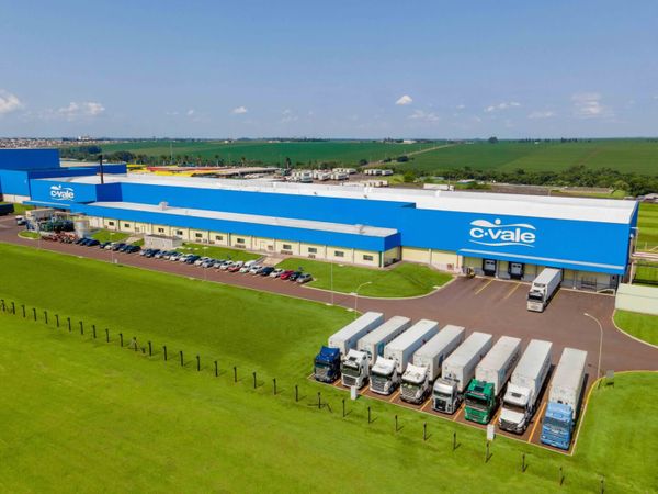 Vista aérea do complexo industrial da C.Vale em Palotina, no Paraná, beneficiado por investimentos financiados pelo BNDES.
