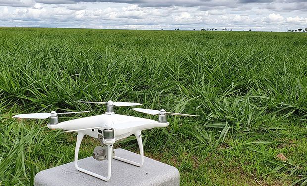 Drones levam três horas para cobrir completamente uma área experimental de mais de 100 hectares. (fotos - Mapa)