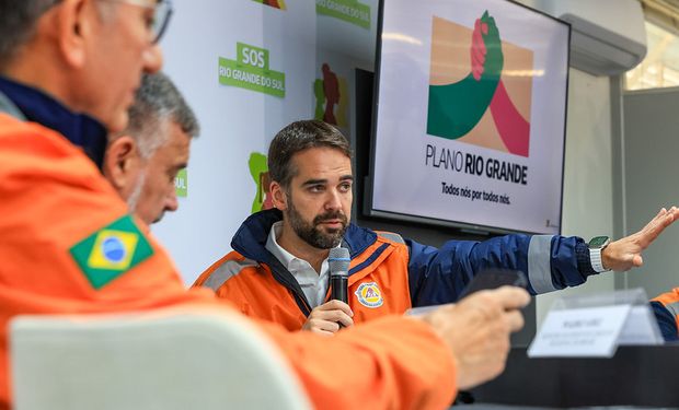 De acordo com Eduardo Leite, governador do RS, Plano exigirá a união de amplos setores da sociedade, além do apoio federal (Foto: Gustavo Mansur/ Palácio Piratini)