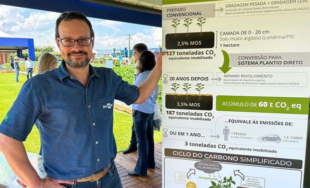 Henrique Debiasi, pesquisador da Embrapa Soja, é um dos responsáveis pelo desenvolvimento do Protocolo Soja Baixo Carbono. (foto - Daniel Azevedo)