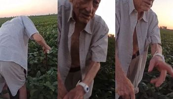 El rostro de la esperanza: la emoción viral de un abuelo de 95 años por la lluvia en el campo