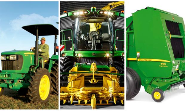 Los tractores 5E y 6J, la picadora de forraje y la rotoenfardadora de John Deere, hablan por sí solas.