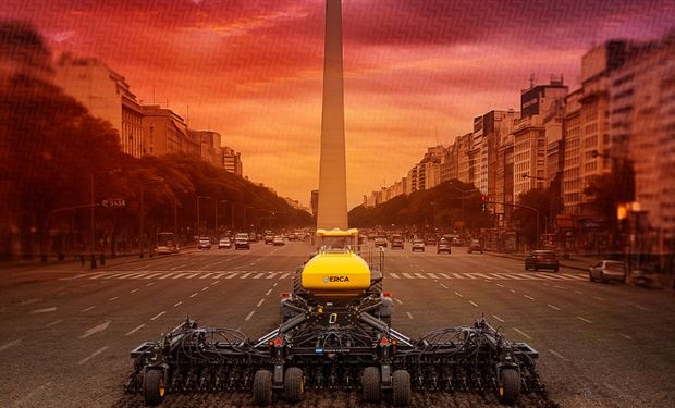 La sembradora que llega a Capital para el encuentro cumbre de la agricultura