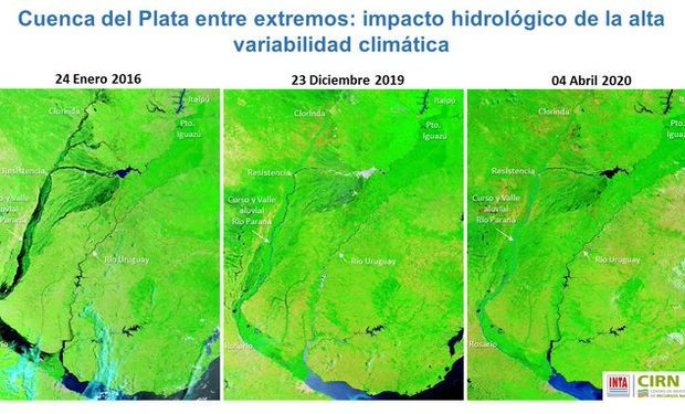 Imágenes: una bajante extraordinaria del río Paraná que se profundizará en abril