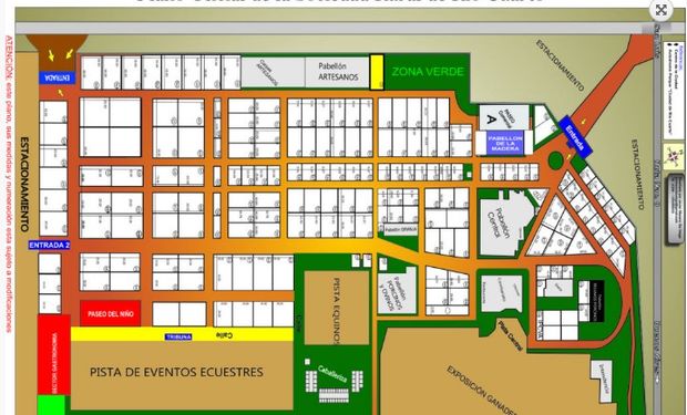 Plano de la 82° edición de la Expo Rural de Río Cuarto.