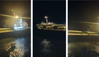 Un buque con 72.000 toneladas de soja chocó contra la escollera del puerto de Quequén
