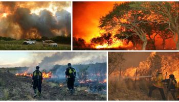 Imágenes sobre el drama de los incendios en La Pampa